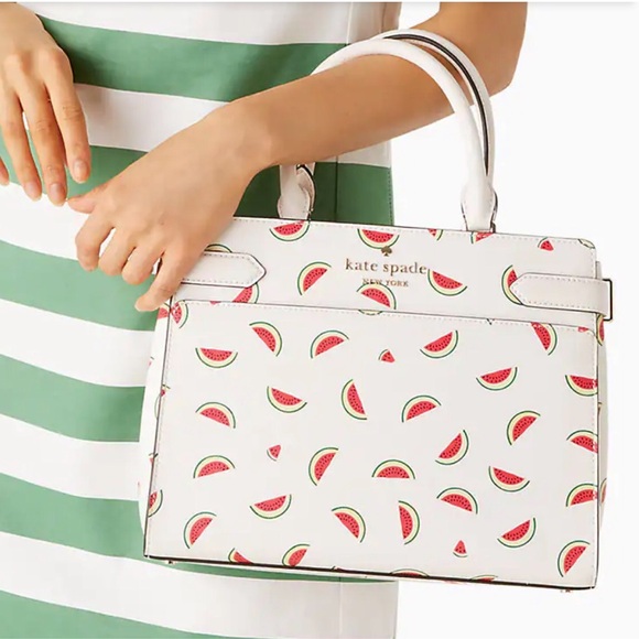 NWT-Kate Spade-SET-Staci-Watermelon Party-Medium Satchel & Large Zip Wallet-$628 - Picture 11 of 16